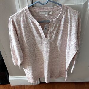 LOFT Speckled Pink and White Pullover women’s size medium NWT